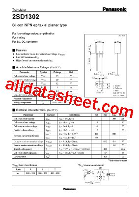 panasonic d1302 datasheet.